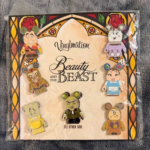 NWT 2013 Disney Parks Vinylmation Beauty & Beast Mystery Pins Mickey RARE CHASER - Picture 1 of 5